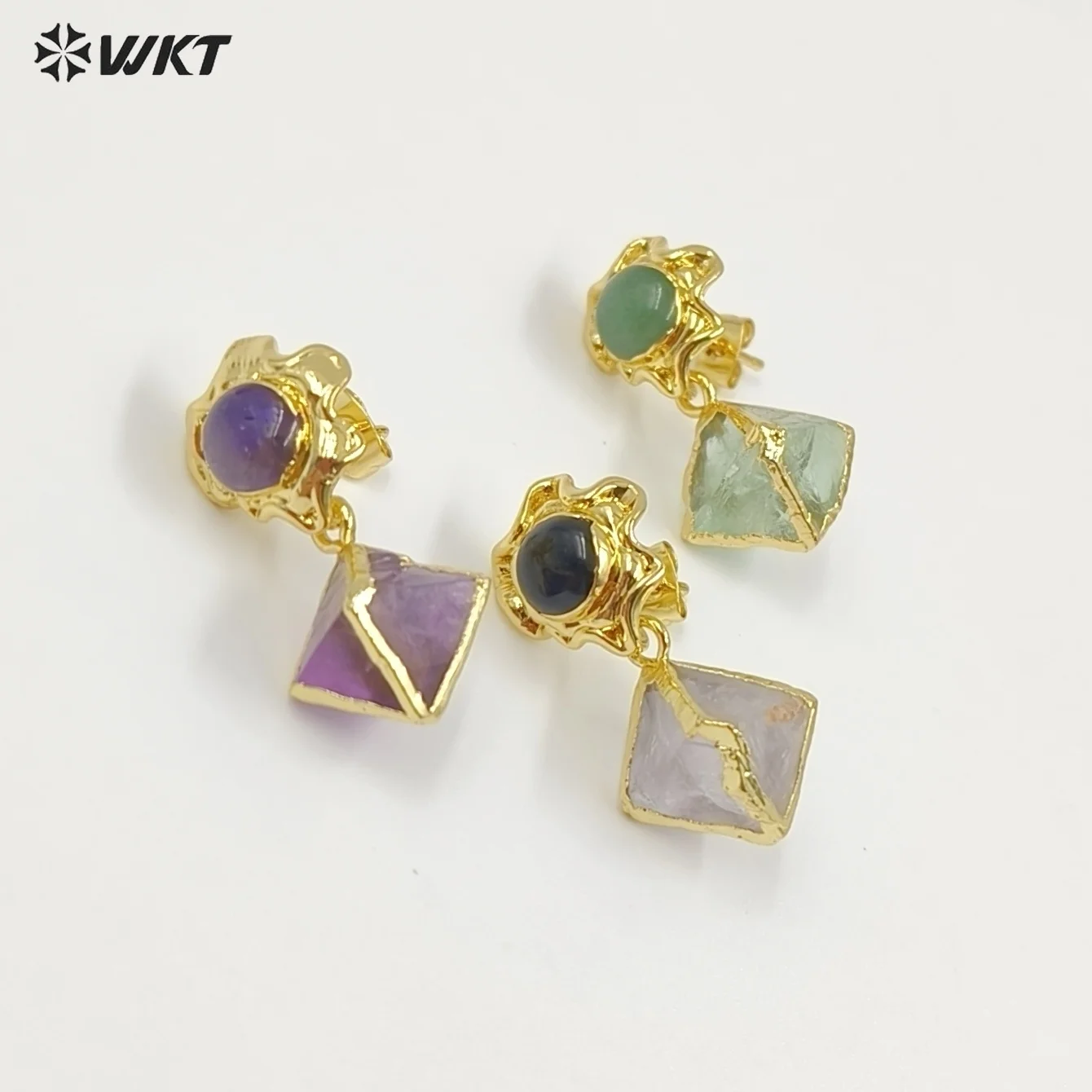 WT-E793 Exquisite Unique 18K Gold Electroplated Natural Gemstones Rhombus Little Earrings As Women Party Birthday Present
WT-E793 Exquisite Unique 18K Gold Electroplated Natural Gemstones Rhombus Little Earrings As Women Party Birthday Present