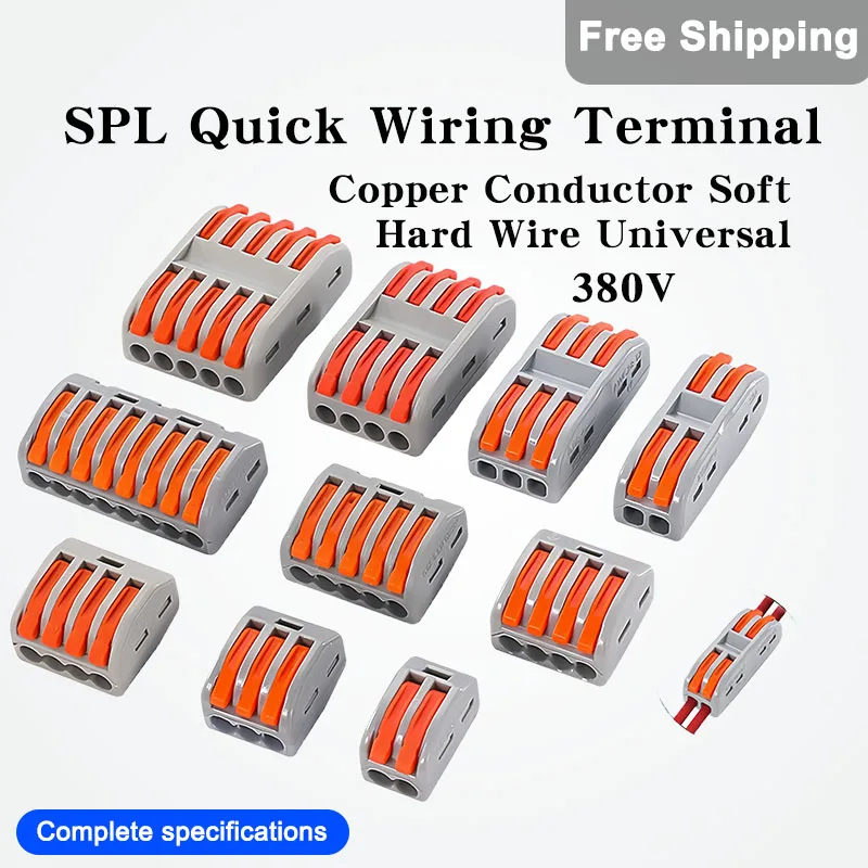 10/30/50PCS SPL Series SPL-1/2/3/4/5 SPL-42/62 Universal Push-in Connector Terminal Block 28-12AWG Fast Wiring Reusable
10/30/50PCS SPL Series SPL-1/2/3/4/5 SPL-42/62 Universal Push-in Connector Terminal Block 28-12AWG Fast Wiring Reusable