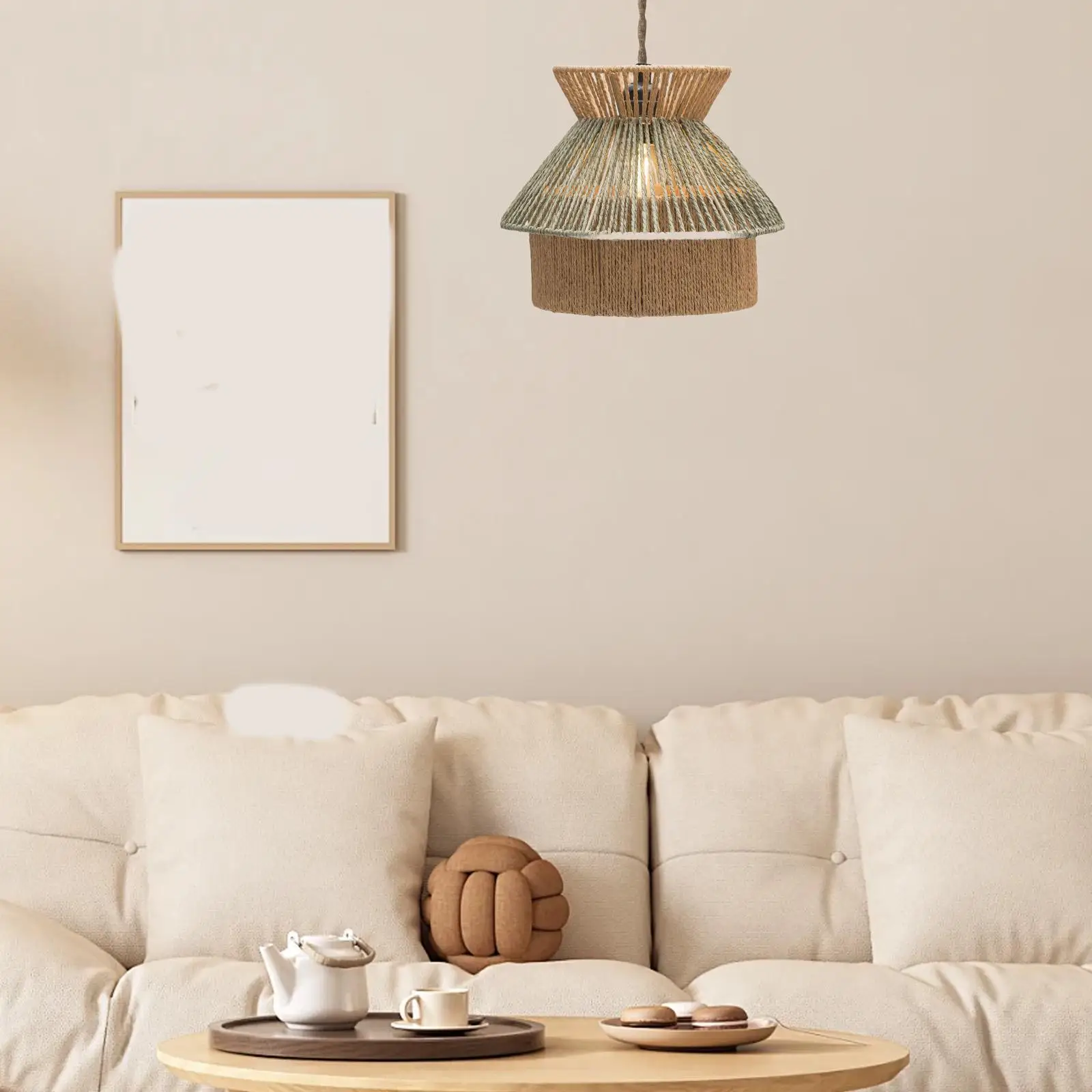 Hanging Lamp Shade Pendant Light for Kitchen Elegant Handwoven Rope Woven Lampshade Ceiling Lantern Cover for Hallway Kitchen
Hanging Lamp Shade Pendant Light for Kitchen Elegant Handwoven Rope Woven Lampshade Ceiling Lantern Cover for Hallway Kitchen