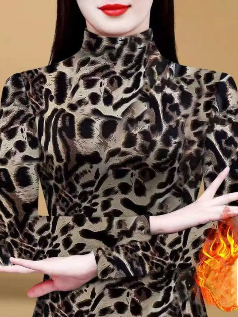 Autumn Winter New Style Double-sided German Velvet Leopard Print Base Shirt Women's Long Sleeve Fashionable Versatile Yang Jing
Autumn Winter New Style Double-sided German Velvet Leopard Print Base Shirt Women's Long Sleeve Fashionable Versatile Yang Jing