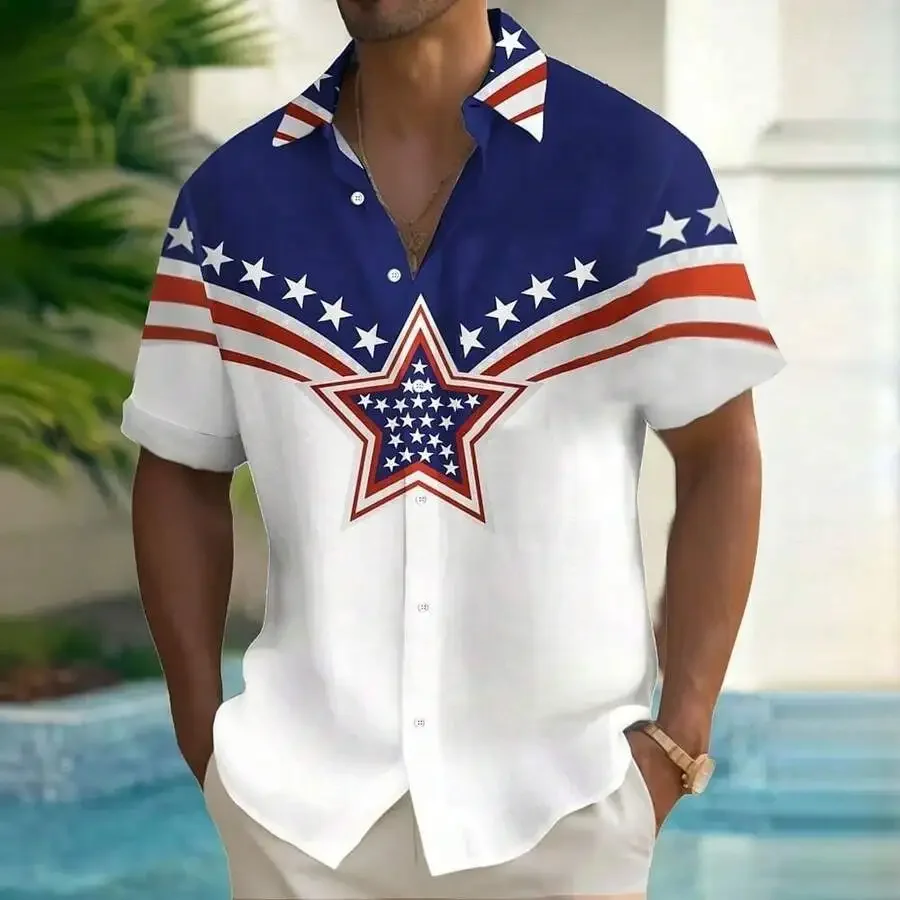 Mens American Flag Patriotic Fourth Of July Button Up Short Sleeve Casual Summer Shirt
Mens American Flag Patriotic Fourth Of July Button Up Short Sleeve Casual Summer Shirt
