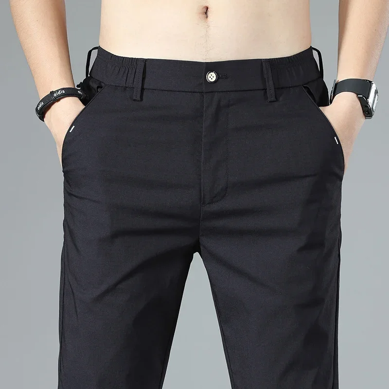 Новые летние мужские брюки 2026: эластичные, мягкие, тонкие, модные, деловые, с эластичным поясом, в корейском стиле, зауженные, брендовые, повседневные
Новые летние мужские брюки 2026: эластичные, мягкие, тонкие, модные, деловые, с эластичным поясом, в корейском стиле, зауженные, брендовые, повседневные