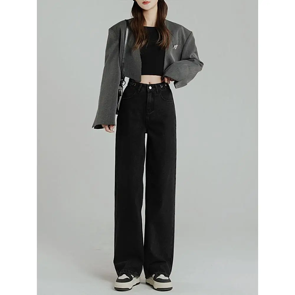 Slim Wide Leg Denim Jeans High Waist Straight Cut Versatile Casual Spring New Arrival for Short Women in Black And Grey
Slim Wide Leg Denim Jeans High Waist Straight Cut Versatile Casual Spring New Arrival for Short Women in Black And Grey