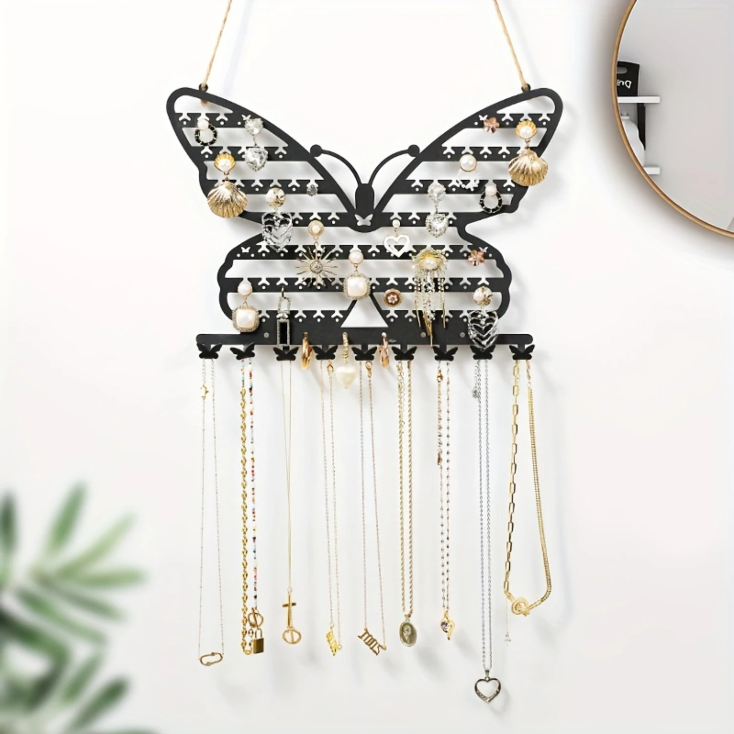Wall-mounted Shaped Jewelry Rack, Metal Hollow 7 Layers Jewelry Rack, Jewelry Display Rack For Necklaces, Earrings
Wall-mounted Shaped Jewelry Rack, Metal Hollow 7 Layers Jewelry Rack, Jewelry Display Rack For Necklaces, Earrings