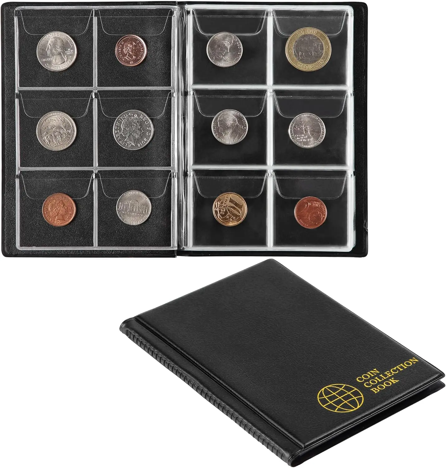 Coin Storage Album - 60 Pockets Coin Collecting Holder Black
Coin Storage Album - 60 Pockets Coin Collecting Holder Black
