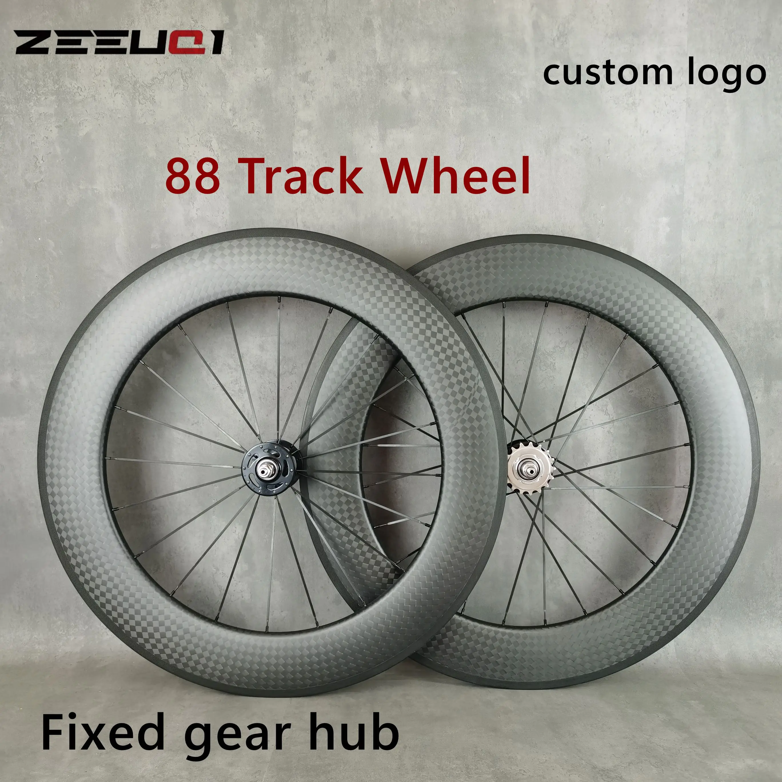 700C Track Bike Carbon Wheels Fixed Gear 88mm depth 25/28mm width,12k Matte/Glossy Tubeless/Clincher/Tubular,13-17T,Custom logo
700C Track Bike Carbon Wheels Fixed Gear 88mm depth 25/28mm width,12k Matte/Glossy Tubeless/Clincher/Tubular,13-17T,Custom logo