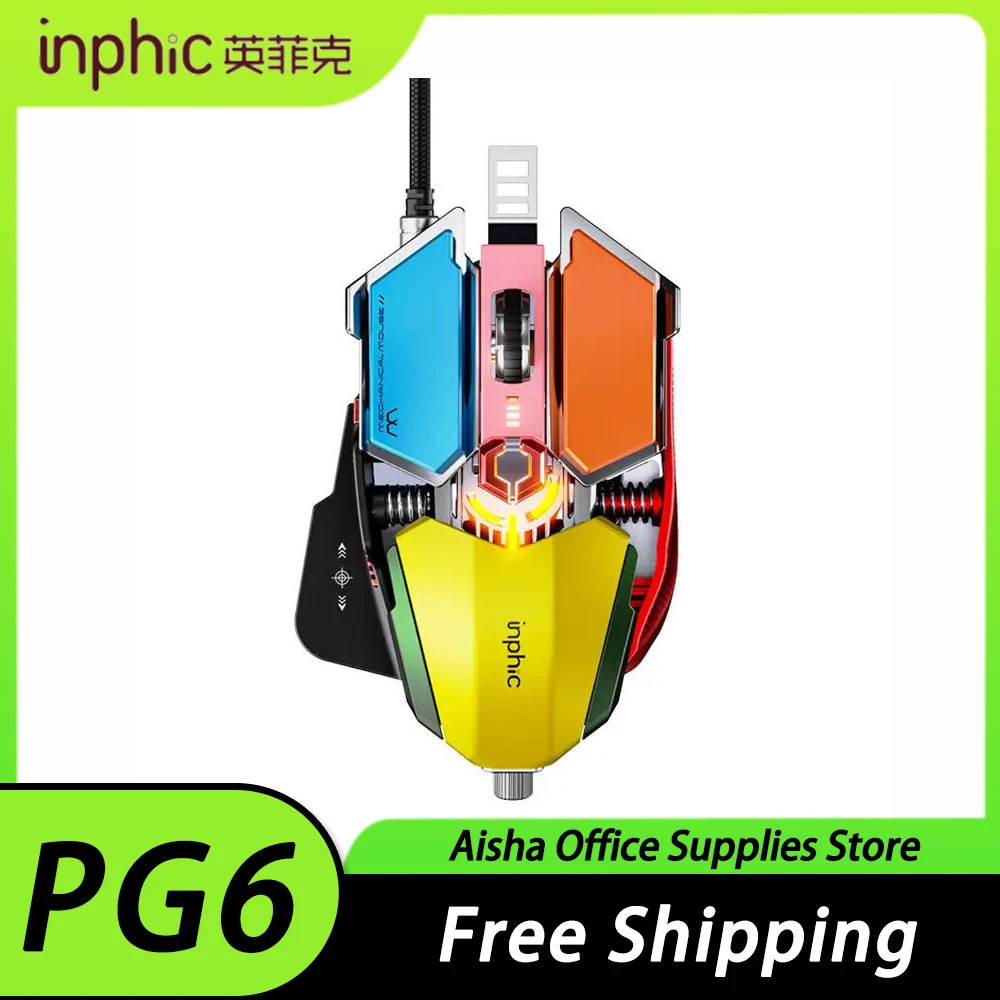 Проводная игровая мышь Inphic PG6, RGB мышь для киберспорта, компьютерная мышь для геймеров, комплект аксессуаров для ноутбука, геймерская мышь с регулируемой длиной для ПК
Проводная игровая мышь Inphic PG6, RGB мышь для киберспорта, компьютерная мышь для геймеров, комплект аксессуаров для ноутбука, геймерская мышь с регулируемой длиной для ПК