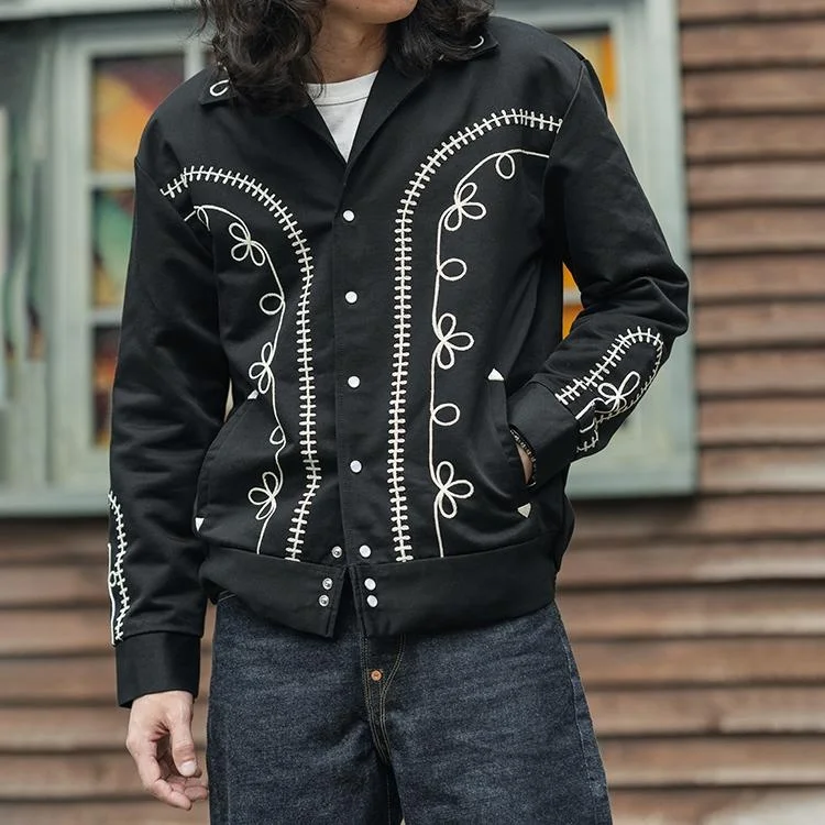 Non Stock Embroidered Jacket Bolero Western Style Black Musician's Rockabilly Coat Youthful Cotton Thickened Long Sleeve Autumn
Non Stock Embroidered Jacket Bolero Western Style Black Musician's Rockabilly Coat Youthful Cotton Thickened Long Sleeve Autumn