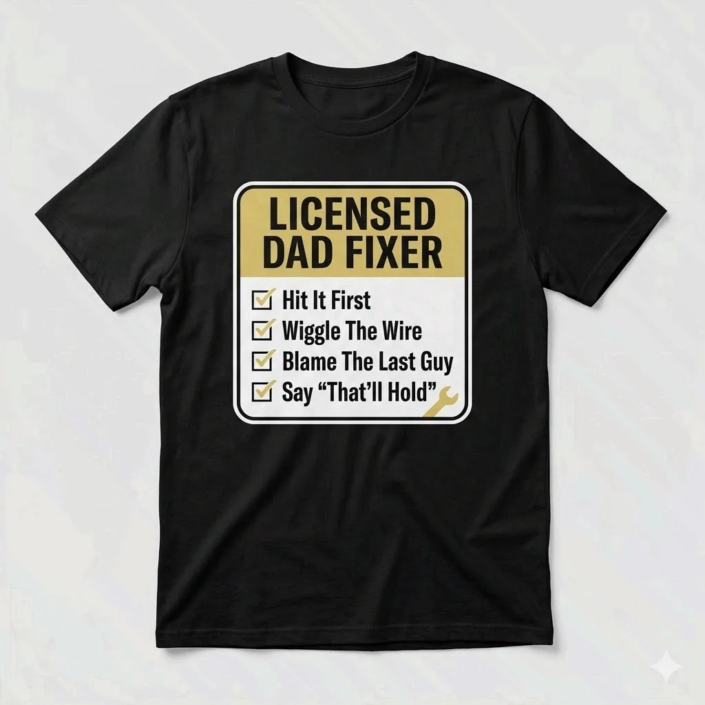 Funny Garage Dad Humor Black Graphic Tee for Men
Funny Garage Dad Humor Black Graphic Tee for Men