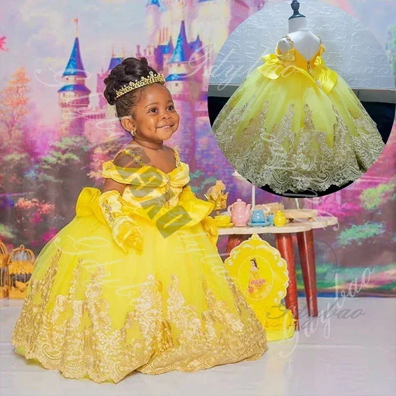 Yellow Lace Flower Girl Dresses for Wedding Toddlers Straps Princess Ball Gown Little Girls First Communion Pageant Party Gowns
Yellow Lace Flower Girl Dresses for Wedding Toddlers Straps Princess Ball Gown Little Girls First Communion Pageant Party Gowns