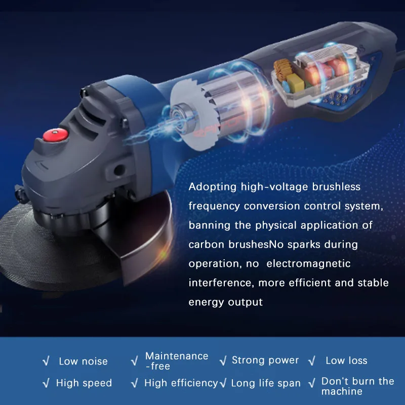 220V Brushless AC Angle Grinder 100 Type Grinding And Polishing Efficiency High 900W Ultra-Fine Handle
220V Brushless AC Angle Grinder 100 Type Grinding And Polishing Efficiency High 900W Ultra-Fine Handle