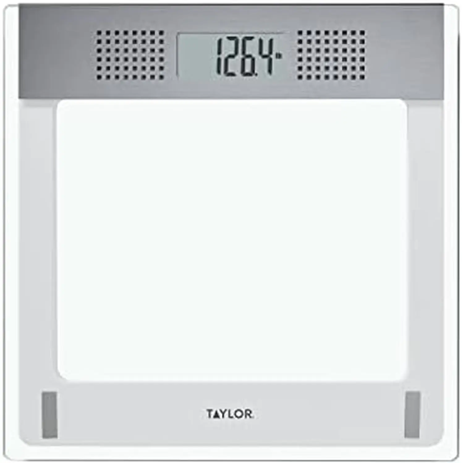 Digital Talking Bathroom Scale, 5 Languages, 440 LB Capacity, White Glass Platform with Stainless Steel Accents
Digital Talking Bathroom Scale, 5 Languages, 440 LB Capacity, White Glass Platform with Stainless Steel Accents