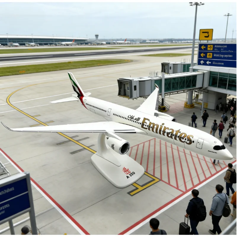 Новая коллекционная модель самолета А350-900 авиакомпании Emirates (ОАЭ) в масштабе 1:200, сборная, с подставкой для демонстрации
Новая коллекционная модель самолета А350-900 авиакомпании Emirates (ОАЭ) в масштабе 1:200, сборная, с подставкой для демонстрации