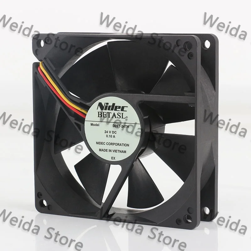 Original Nidec 9025 24V 0.12A three-wire double ball bearing D09T-24TH 9CM 90X90X25MM frequency converter cooling fan
Original Nidec 9025 24V 0.12A three-wire double ball bearing D09T-24TH 9CM 90X90X25MM frequency converter cooling fan