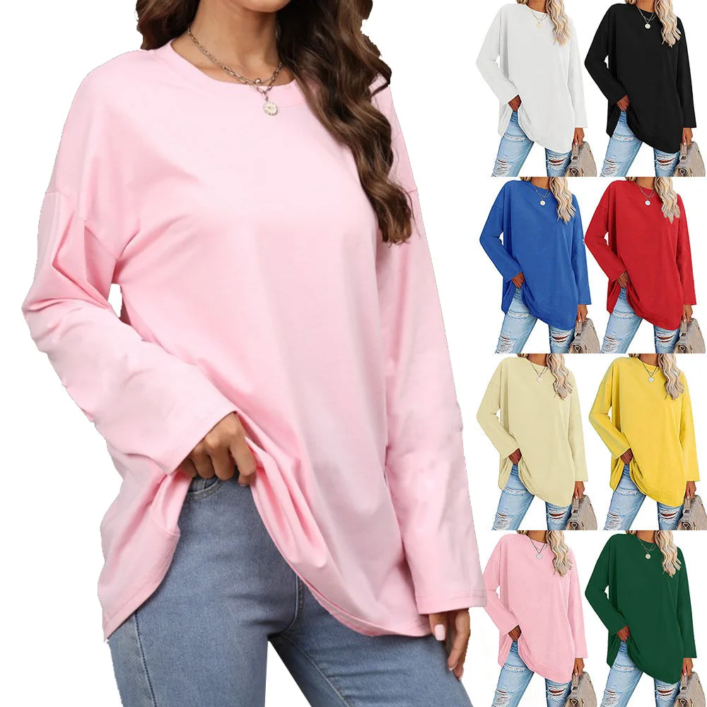European and American T-shirt 2025 New Loose Shoulder Sleeves Crew Neck Women's Top
European and American T-shirt 2025 New Loose Shoulder Sleeves Crew Neck Women's Top