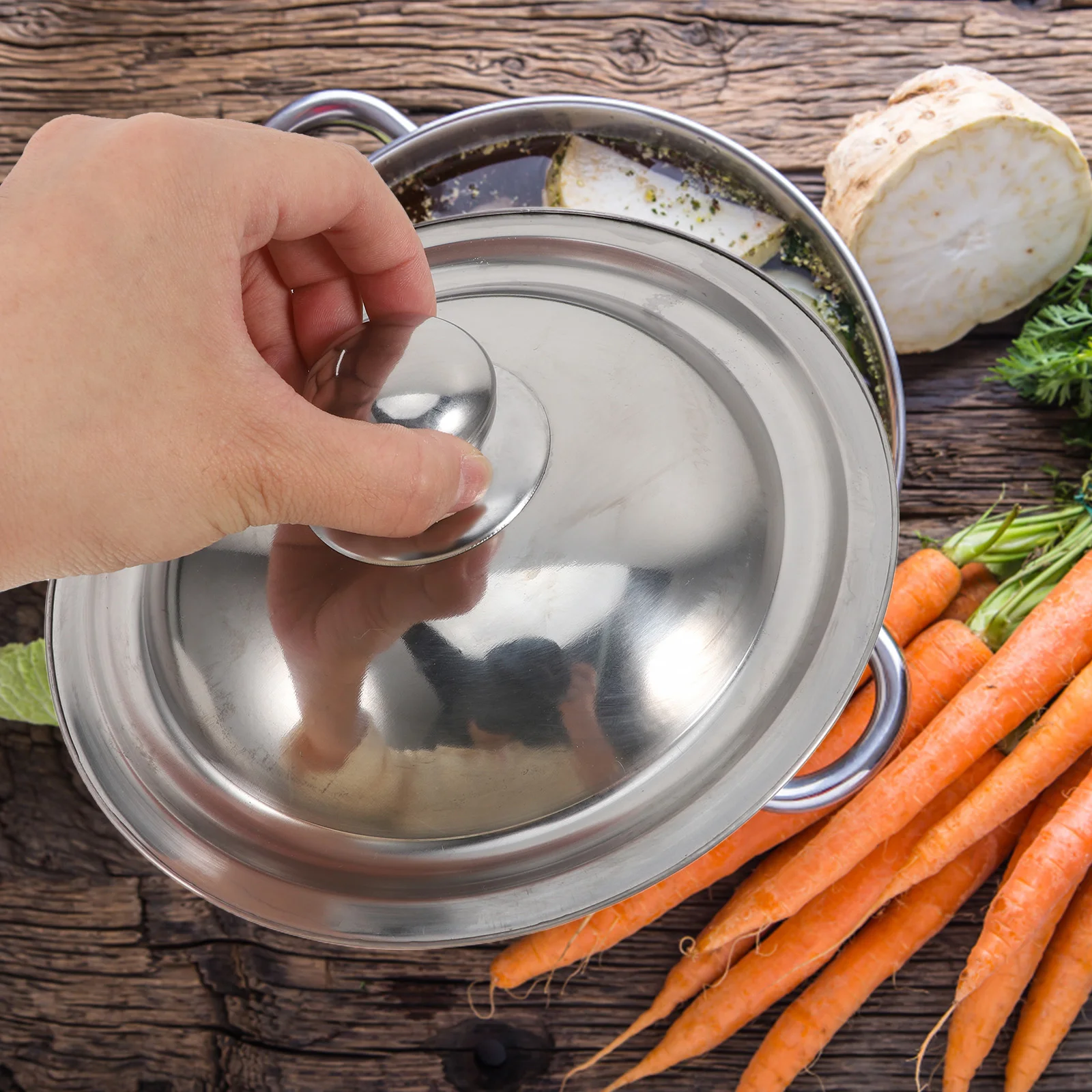 Stainless Steel Pot Lid Universal Cover Replacement Wok Soup Pan Silver MultiPurpose Cookware Kitchen Bar Tools
Stainless Steel Pot Lid Universal Cover Replacement Wok Soup Pan Silver MultiPurpose Cookware Kitchen Bar Tools