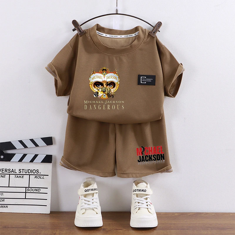 Michael Jackson T-shirt Shorts Set 2pcs Casual Loose Sportswear Boys Girls Short Sleeve Tops Summer Children Clothes Tracksuit
Michael Jackson T-shirt Shorts Set 2pcs Casual Loose Sportswear Boys Girls Short Sleeve Tops Summer Children Clothes Tracksuit
