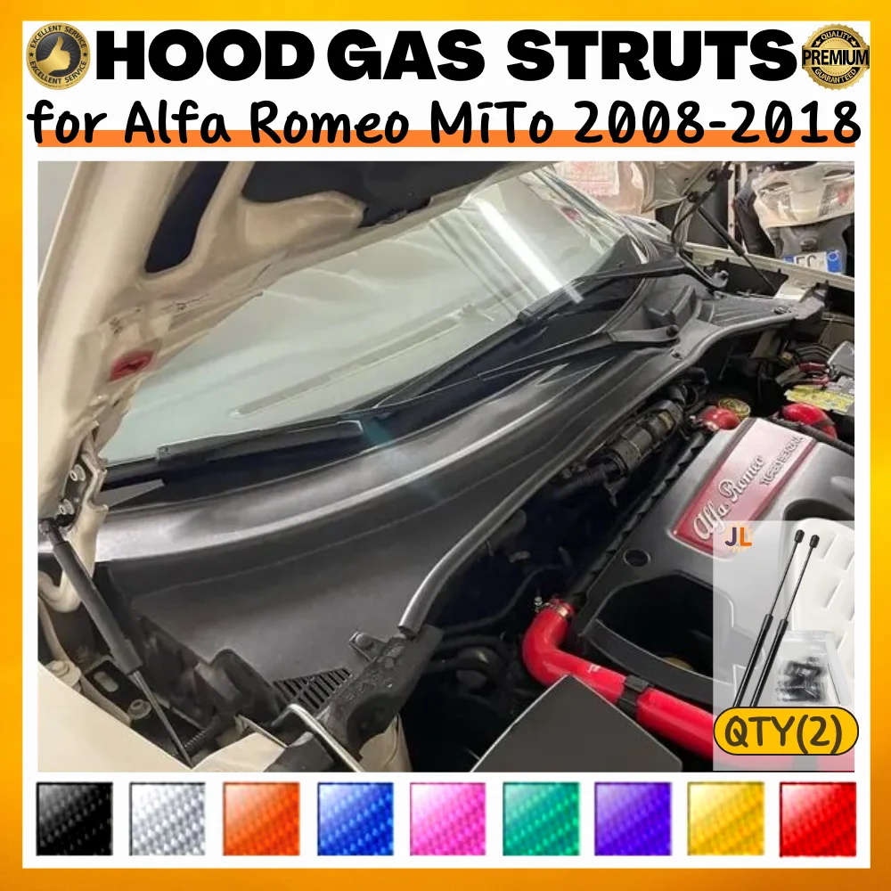 Qty(2) Hood Struts for Alfa Romeo MiTo 2008-2018 Front Bonnet Modify Gas Springs Shock Absorber Lift Supports Dampers
Qty(2) Hood Struts for Alfa Romeo MiTo 2008-2018 Front Bonnet Modify Gas Springs Shock Absorber Lift Supports Dampers