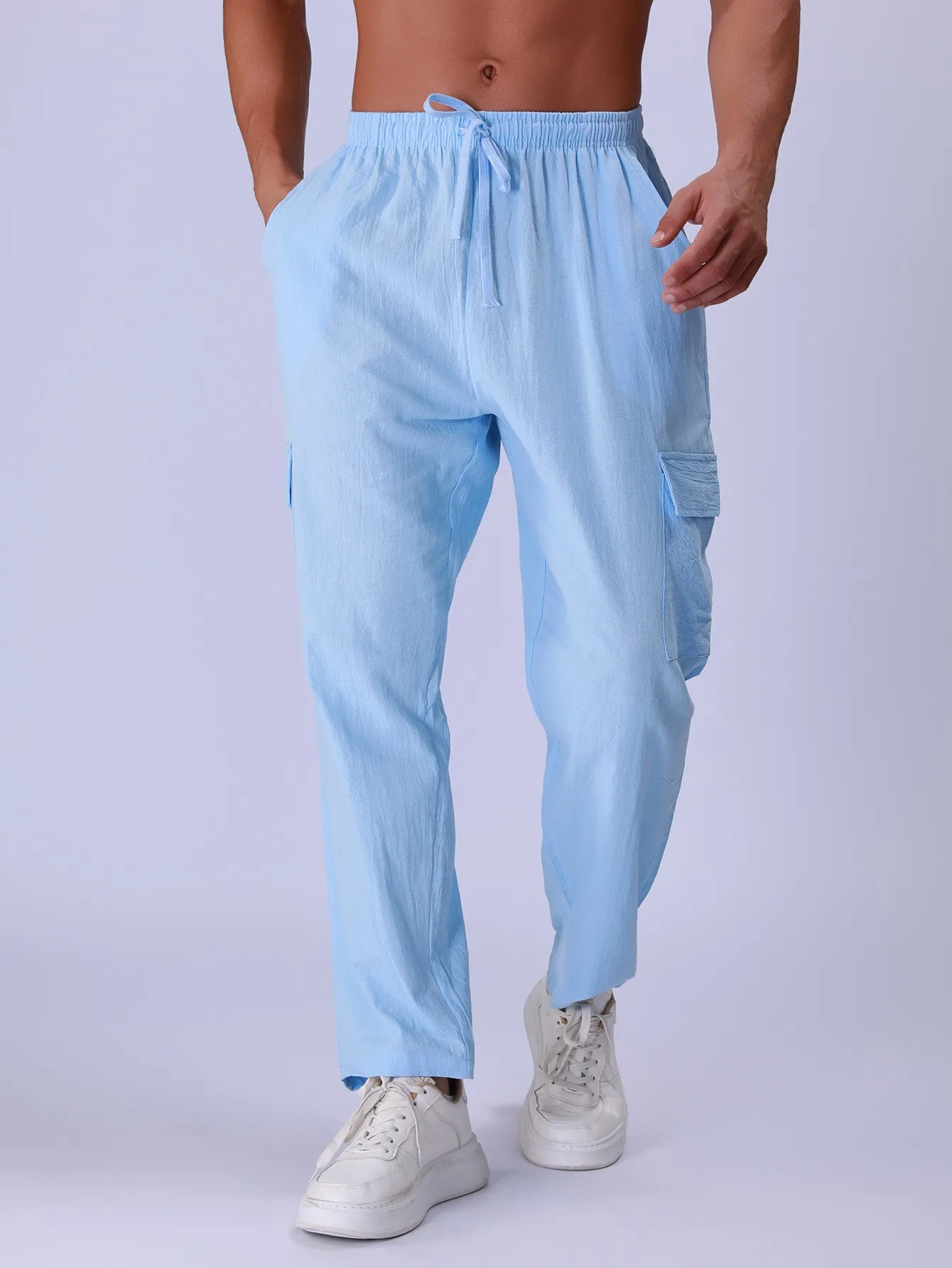 Cross-border men's all-season thin breathable multi-pocket work pants Loose, casual, trendy and versatile drawstring pants
Cross-border men's all-season thin breathable multi-pocket work pants Loose, casual, trendy and versatile drawstring pants