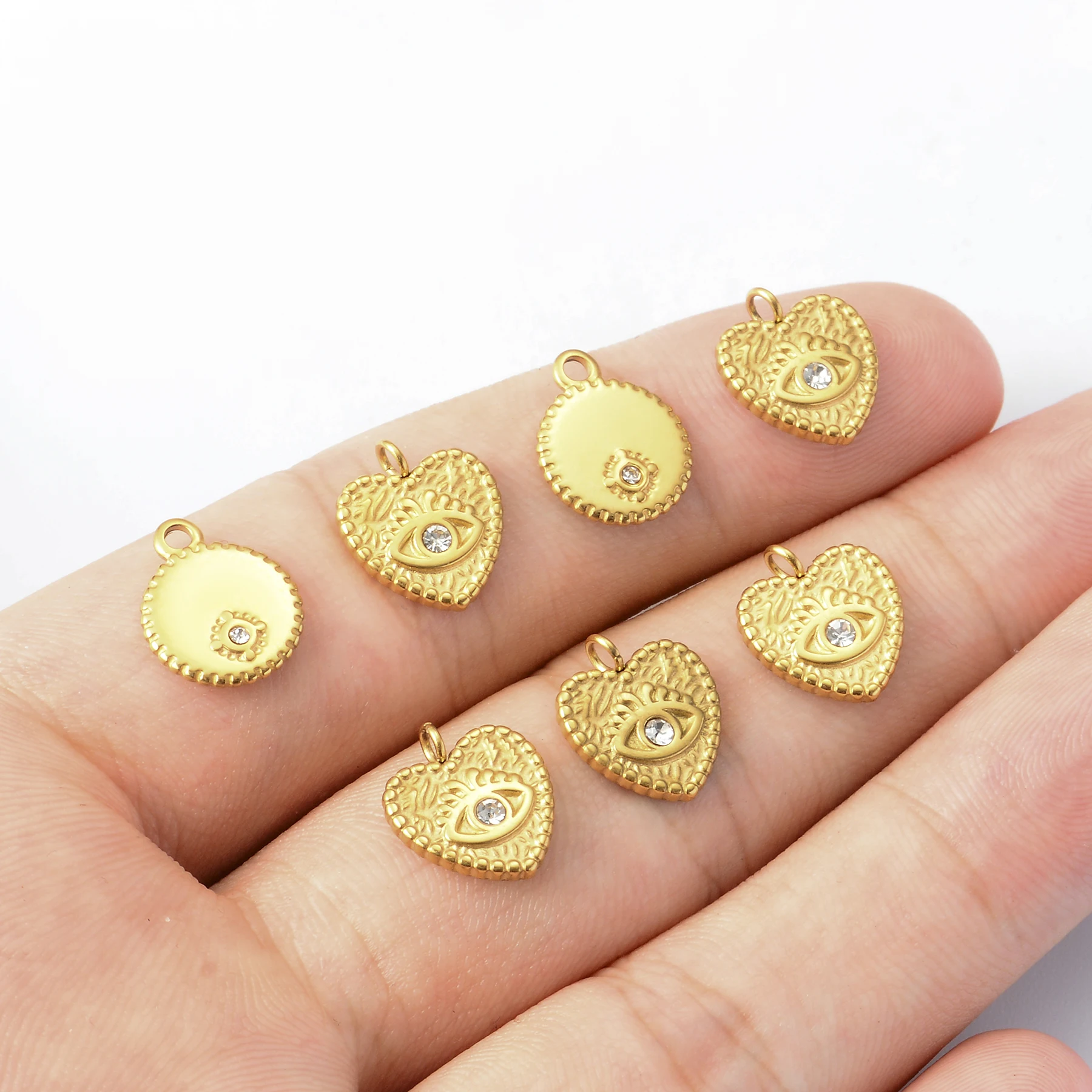 10Pcs New DIY Necklace 18K Accessories Stainless Steel Heart Round Handmade Jewelry Pendant Wholesale
10Pcs New DIY Necklace 18K Accessories Stainless Steel Heart Round Handmade Jewelry Pendant Wholesale