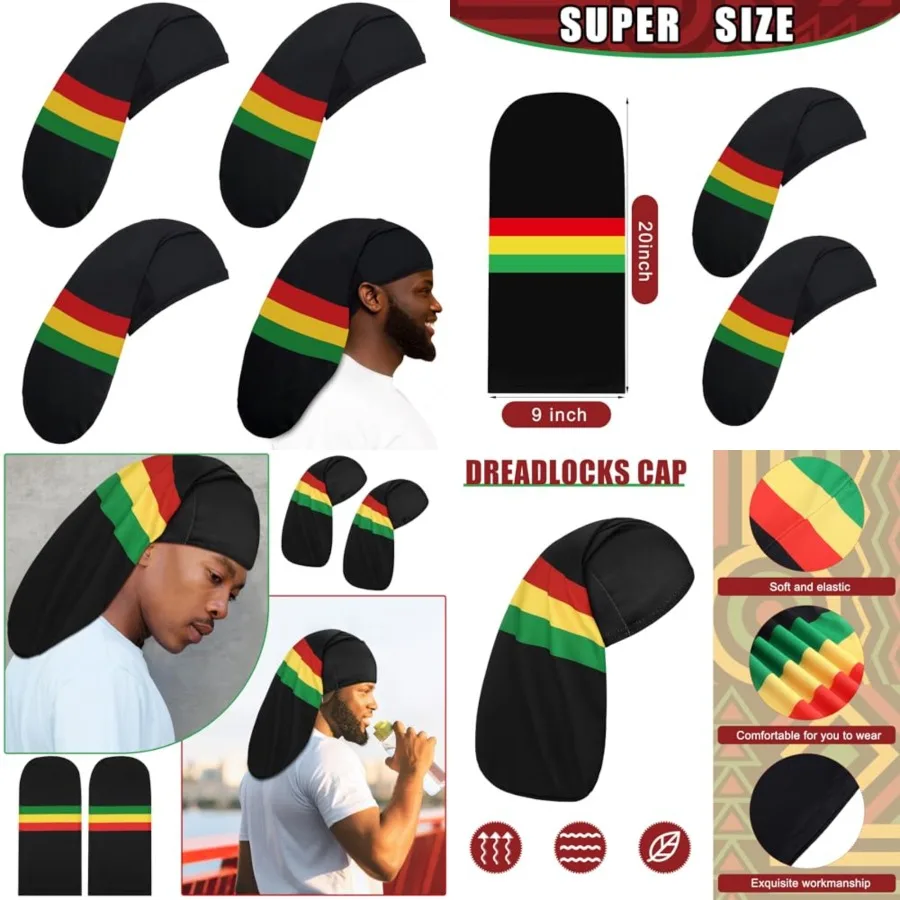 4 Pieces Unisex Dreadlock Cap Long Hair Dreads Head Wrap Sleeping Cap Hair Accessories Sleep Bonnet for Men Women
4 Pieces Unisex Dreadlock Cap Long Hair Dreads Head Wrap Sleeping Cap Hair Accessories Sleep Bonnet for Men Women