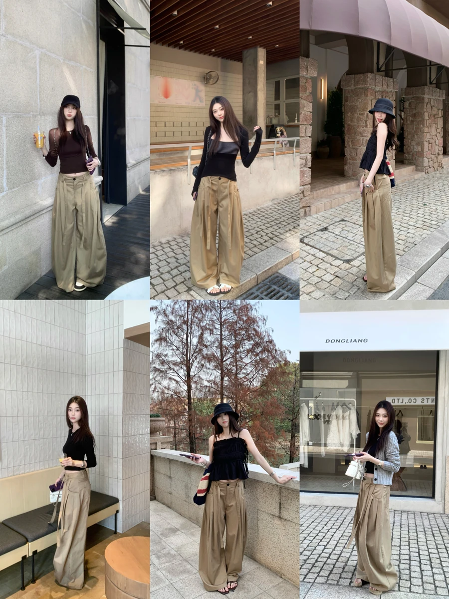 Женские повседневные брюки с высокой талией и широкими штанинами, весна 2026, с драпировкой и поясом, прямые брюки
Женские повседневные брюки с высокой талией и широкими штанинами, весна 2026, с драпировкой и поясом, прямые брюки