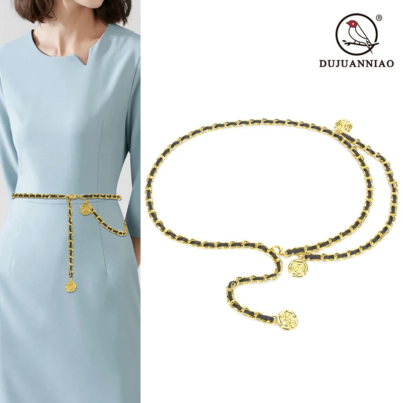 Small Fragrant Wind Wearing Leather Woven Waist Chain Multi layered Pendant with Skirt Simple and Versatile Korean Thin Belt
Small Fragrant Wind Wearing Leather Woven Waist Chain Multi layered Pendant with Skirt Simple and Versatile Korean Thin Belt