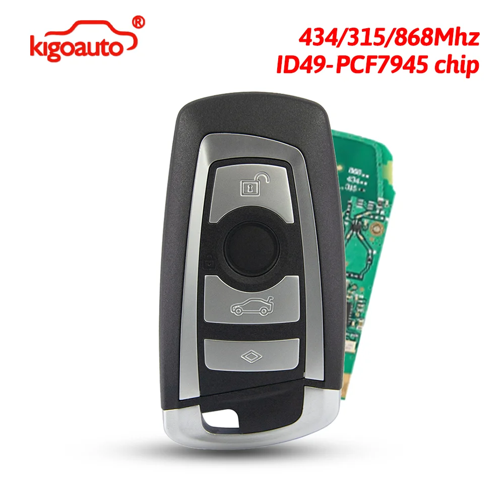 kigoauto Smart key 4 button 434/315/868Mhz PCF7945 chip for 2009-2016 BMW 3 / 5 / 7 F series CAS4+/ FEM YGOHUF5662
kigoauto Smart key 4 button 434/315/868Mhz PCF7945 chip for 2009-2016 BMW 3 / 5 / 7 F series CAS4+/ FEM YGOHUF5662