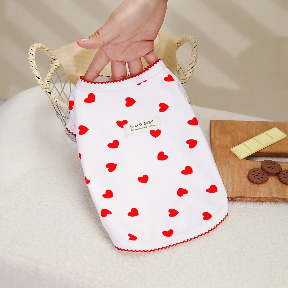 Pet Costumes Thin Heart Pattern Pet Vest Sleeveless Soft Dog Sweatshirt Breathable Cute Pet Pullover Spring Summer
Pet Costumes Thin Heart Pattern Pet Vest Sleeveless Soft Dog Sweatshirt Breathable Cute Pet Pullover Spring Summer