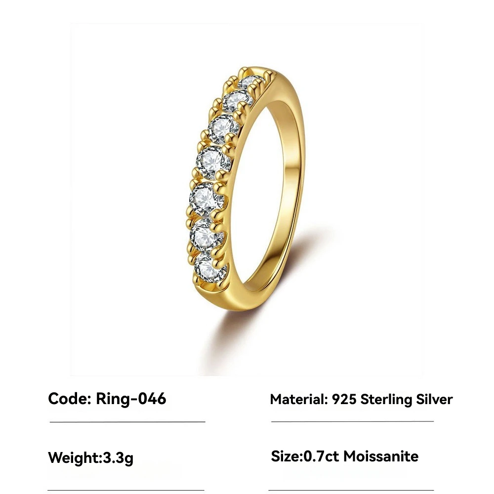 Luxury D Color VVS1 Full Moissanite Women's Ring -Gold Plated Wedding Band & Bridal Engagement Ring Jewelry Gift
Luxury D Color VVS1 Full Moissanite Women's Ring -Gold Plated Wedding Band & Bridal Engagement Ring Jewelry Gift