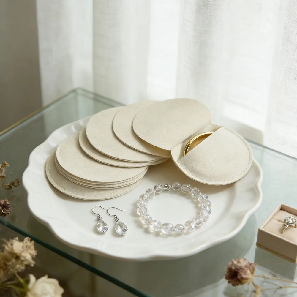 5Pcs 7x7cm Extremely Simple Round Style Microfiber Trinkets Pouches For Anniversary Gift Diamond Ring Pearl Earring Pendants
5Pcs 7x7cm Extremely Simple Round Style Microfiber Trinkets Pouches For Anniversary Gift Diamond Ring Pearl Earring Pendants