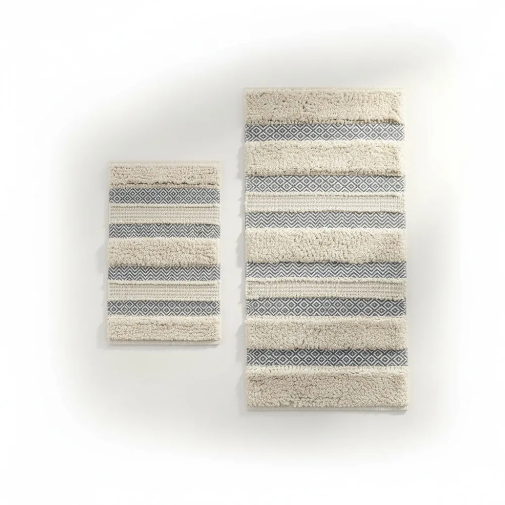 Hand-Woven Shaggy Bath Rug - Soft Water Absorbent Non-Slip Quick Dry Boho Décor for Modern Bathrooms, 22x58 Grey
Hand-Woven Shaggy Bath Rug - Soft Water Absorbent Non-Slip Quick Dry Boho Décor for Modern Bathrooms, 22x58 Grey