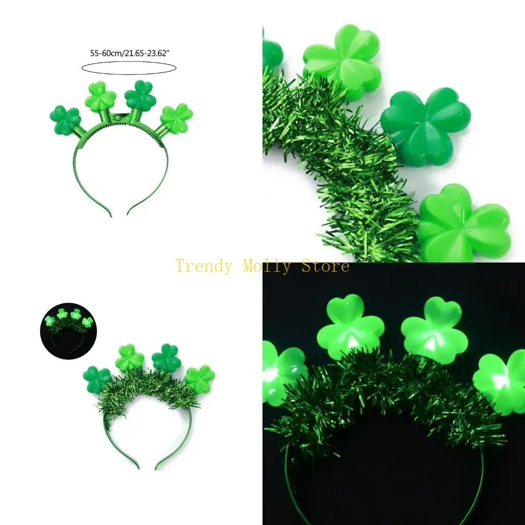 N5KB St Patrick Day Party Headband Flashing LED Hairband Carnival Celebration Headband Holiday Headwear Shamrock Headhoop
N5KB St Patrick Day Party Headband Flashing LED Hairband Carnival Celebration Headband Holiday Headwear Shamrock Headhoop