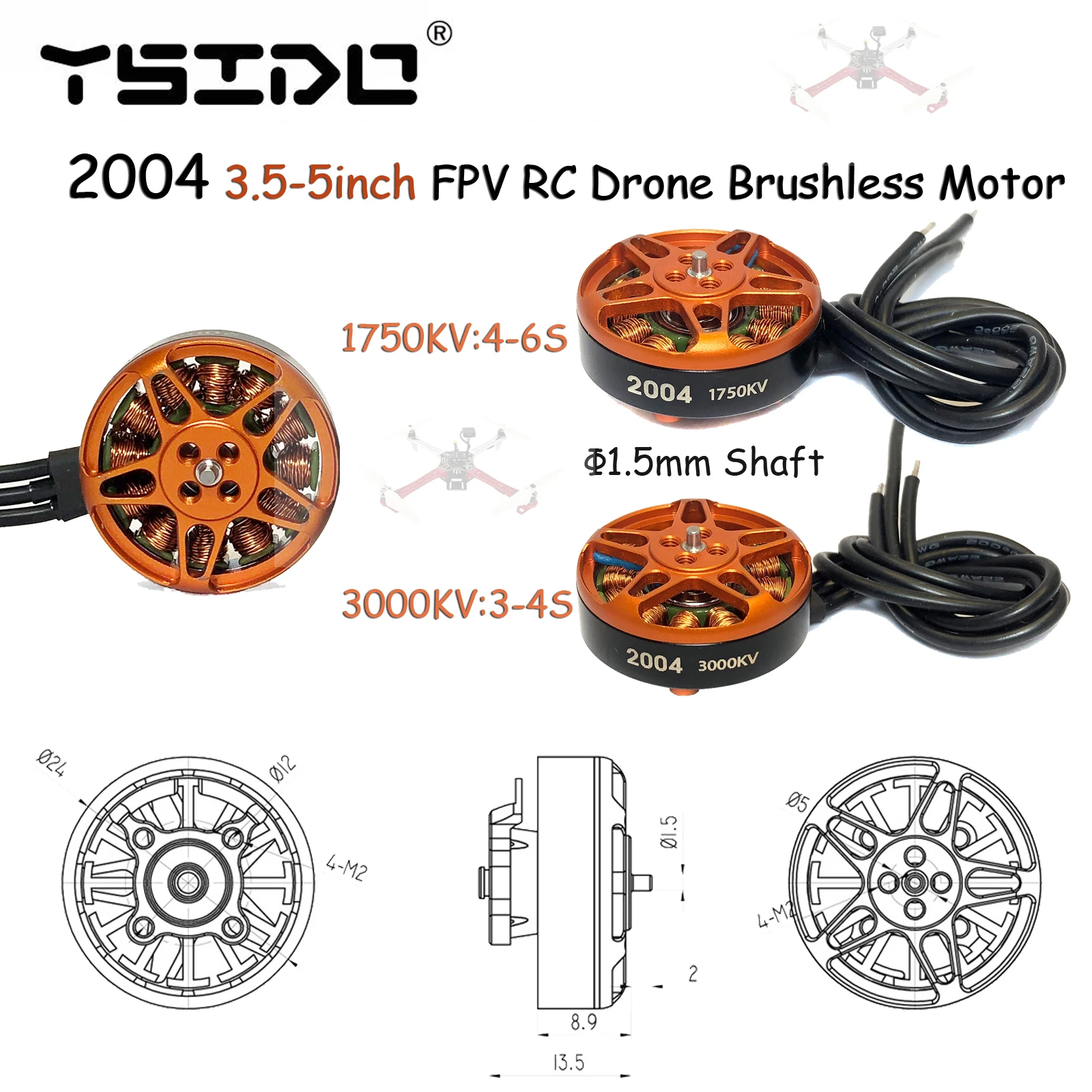 4 шт. FPV RC Дрон 2 004 1750KV 3000KV Бесщеточный двигатель 3-6S Lipo Вал 1,5 мм для мультиротора FPV RC Drone Quadcopter 3,5-5 дюймов
4 шт. FPV RC Дрон 2 004 1750KV 3000KV Бесщеточный двигатель 3-6S Lipo Вал 1,5 мм для мультиротора FPV RC Drone Quadcopter 3,5-5 дюймов