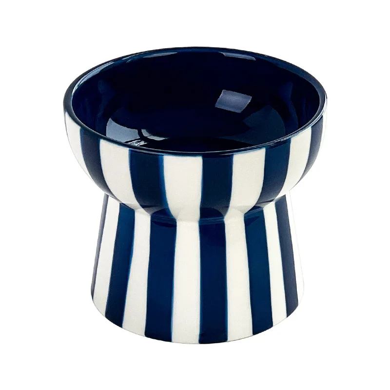 Ceramic Pet Bowl Stripes High Footed Cat Bowl Food Water Bowl
Ceramic Pet Bowl Stripes High Footed Cat Bowl Food Water Bowl