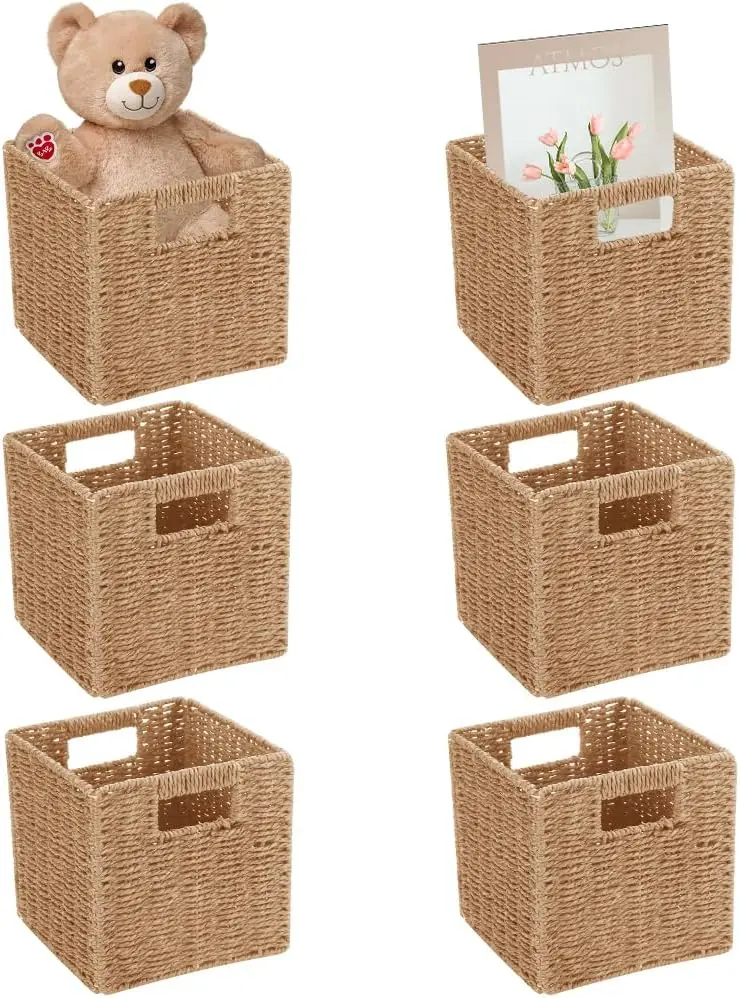 Foldable Paper Rope Storage Baskets, 8.7 Inch Cube Organizers for Shelves and Pantry Decor
Foldable Paper Rope Storage Baskets, 8.7 Inch Cube Organizers for Shelves and Pantry Decor