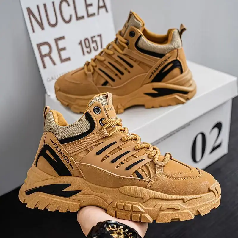 Men's Thick Sole High Top Lace Up Casual Sneakers Spring Autumn New Waterproof Non slip Outdoor Hiking Shoes Fashion Sports Shoe
Men's Thick Sole High Top Lace Up Casual Sneakers Spring Autumn New Waterproof Non slip Outdoor Hiking Shoes Fashion Sports Shoe