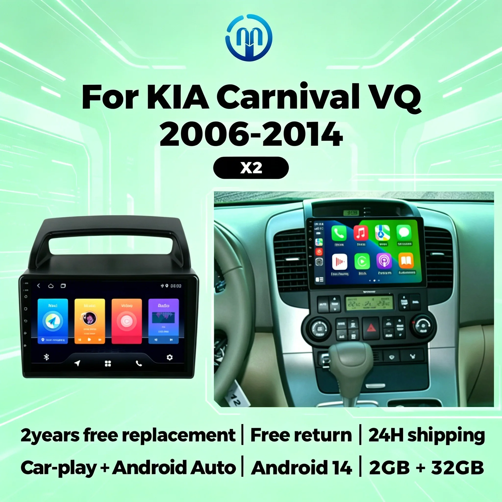 CarPlay Android Auto For KIA Carnival VQ 2006-2014 Wireless Carplay Auto Car Radio Stereo Multimedia Player FM GPS Navigation BT
CarPlay Android Auto For KIA Carnival VQ 2006-2014 Wireless Carplay Auto Car Radio Stereo Multimedia Player FM GPS Navigation BT