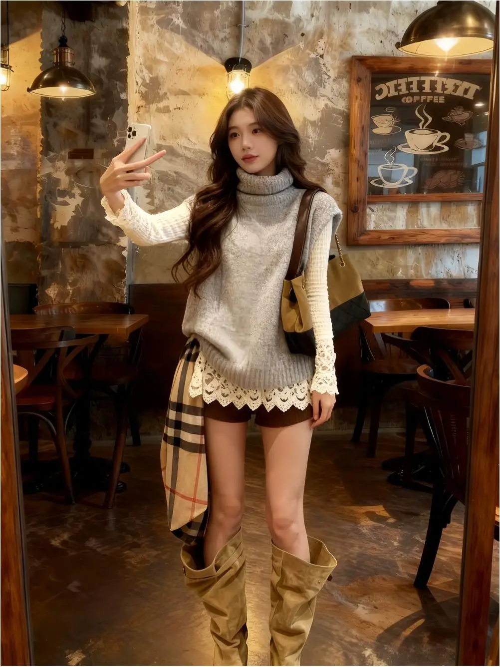 Korean Style High Collar Lace Trim Long Sleeve Base Layer Two Piece Set Women's Fashion Autumn Winter Warm Polyester Fiber
Korean Style High Collar Lace Trim Long Sleeve Base Layer Two Piece Set Women's Fashion Autumn Winter Warm Polyester Fiber