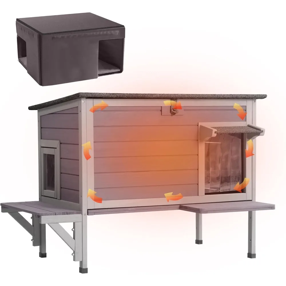 Outdoor Cat House Insulated Feral Cat Shelter Weatherproof for Winter with 100% Insulated Thermal Liner
Outdoor Cat House Insulated Feral Cat Shelter Weatherproof for Winter with 100% Insulated Thermal Liner