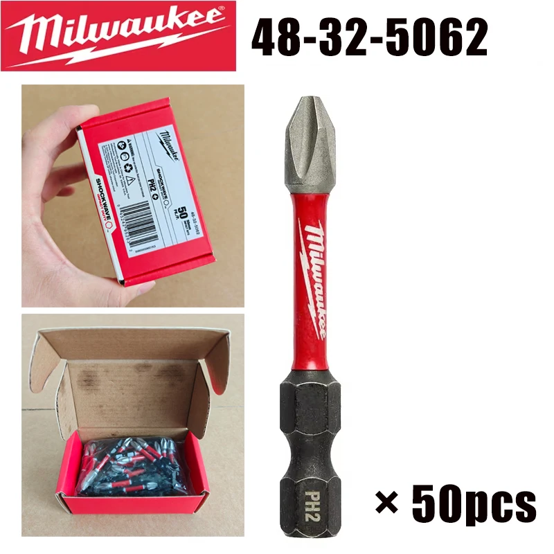 Milwaukee PH2 Impact Bits 48-32-5062 50mm Length 50 Pack SHOCKWAVE Impact Duty Screwdriver Bits for Power Tools
Milwaukee PH2 Impact Bits 48-32-5062 50mm Length 50 Pack SHOCKWAVE Impact Duty Screwdriver Bits for Power Tools