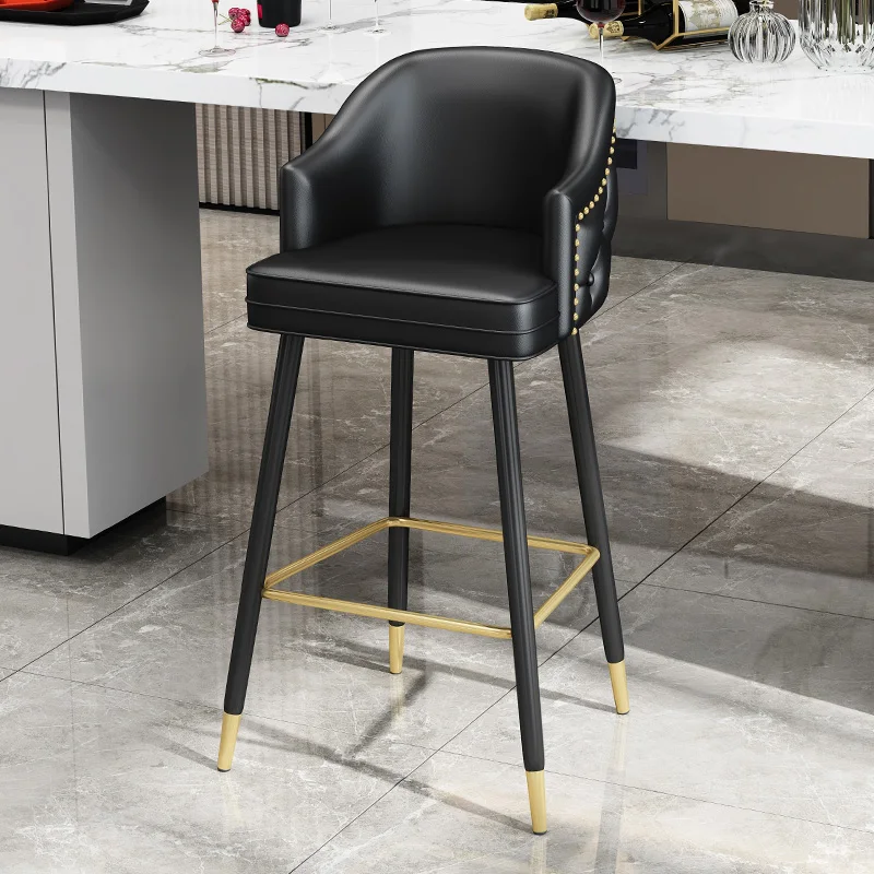 Bar stool; light luxury home use island counter stool; modern American style high-leg stool with backrest
Bar stool; light luxury home use island counter stool; modern American style high-leg stool with backrest