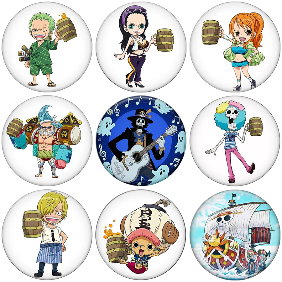 Cute Anime One Piece Badge Kawaii Luffy Zoro Chopper Nami BROOK Sanji Round Button Pin for Schoolbag Cap Fans Collection Gift
Cute Anime One Piece Badge Kawaii Luffy Zoro Chopper Nami BROOK Sanji Round Button Pin for Schoolbag Cap Fans Collection Gift