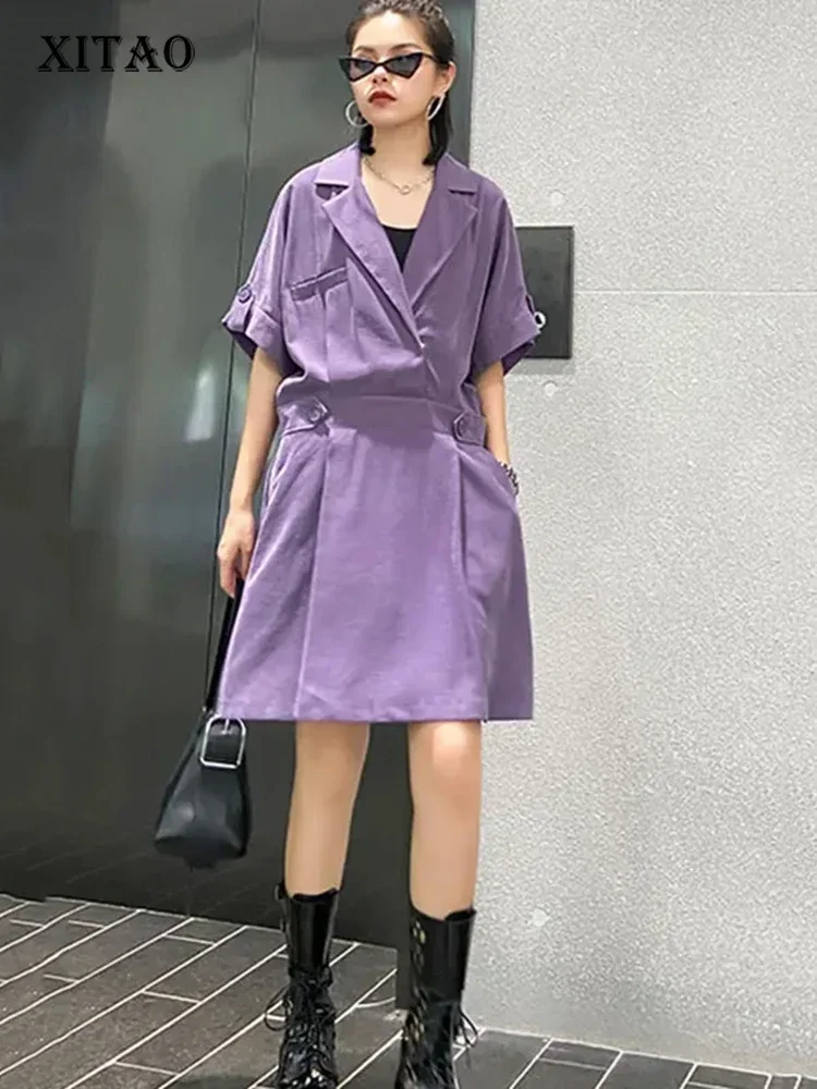 XITAO Tide Pleated Pocket Dress Fashion Loose Women Clothes 2025 Summer New Notched Collar Short Sleeve Match All Dress DZL1193
XITAO Tide Pleated Pocket Dress Fashion Loose Women Clothes 2025 Summer New Notched Collar Short Sleeve Match All Dress DZL1193