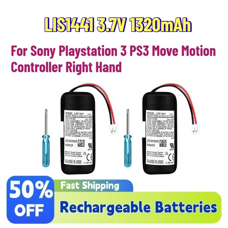 High-Quality LIS1441 3.7V 1320mAh Rechargeable Lithium Battery For Sony Playstation 3 PS3 Move Motion Controller Right Hand
High-Quality LIS1441 3.7V 1320mAh Rechargeable Lithium Battery For Sony Playstation 3 PS3 Move Motion Controller Right Hand