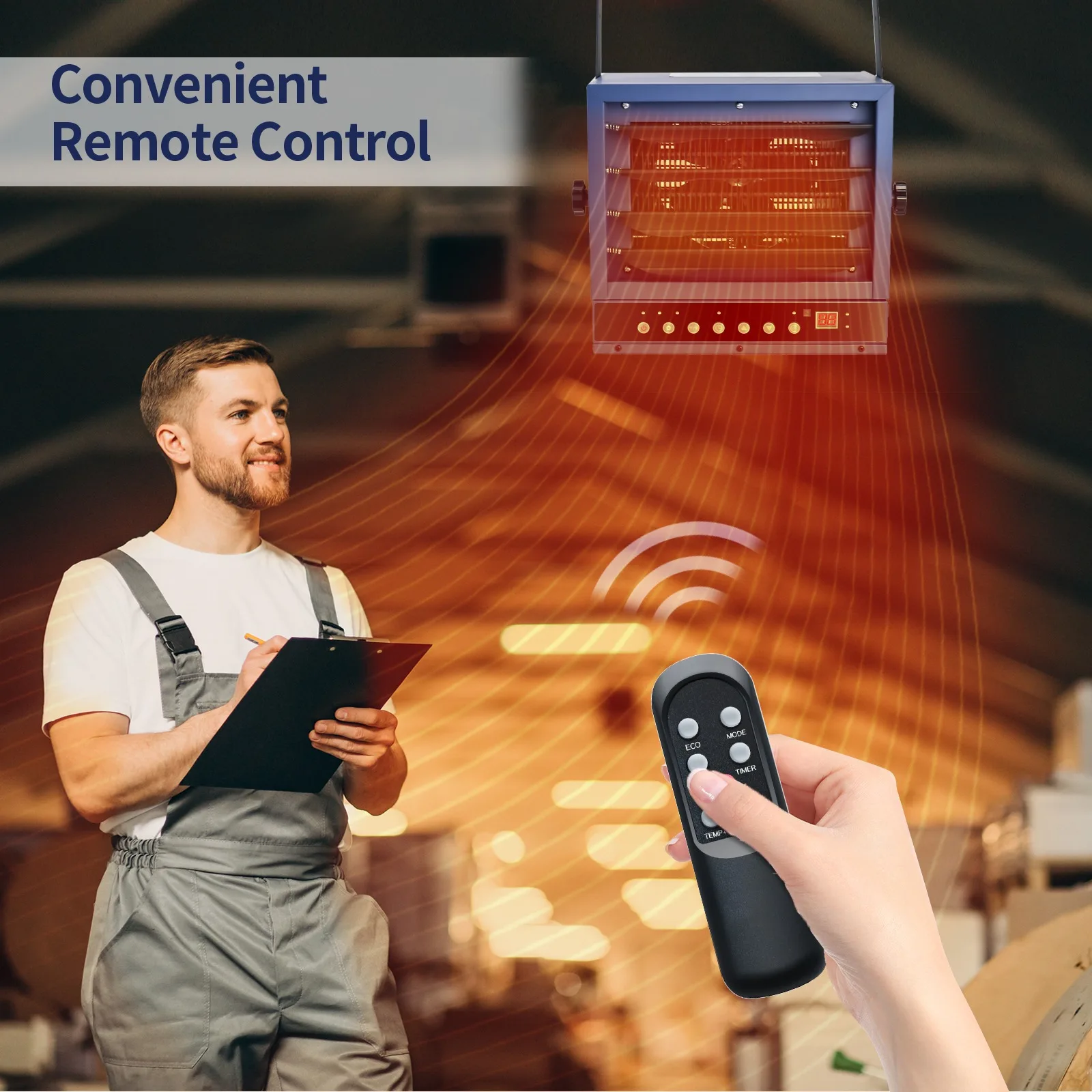 7500W 240V Electric Garage Heater, Digital Fan-Forced Ceiling Mount Shop Heater with Full-Function Remote, Hardwired Heater with
7500W 240V Electric Garage Heater, Digital Fan-Forced Ceiling Mount Shop Heater with Full-Function Remote, Hardwired Heater with