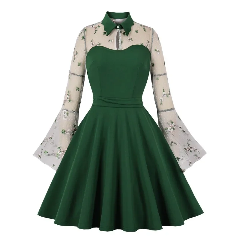 2024 New Retro Floral Embroidered Mesh Long Sleeve Vintage Mini Dress Casual Elegant Women's Evening Party Spring Ladies Dresses
2024 New Retro Floral Embroidered Mesh Long Sleeve Vintage Mini Dress Casual Elegant Women's Evening Party Spring Ladies Dresses