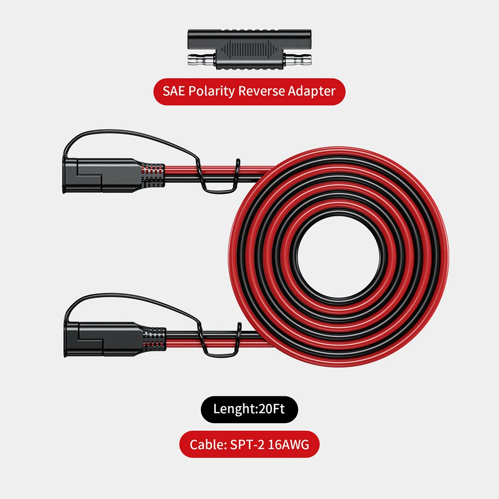 Battery Charging Cable SAE To SAE 12V-36V Solar Plug Cord 16AWG Car Extension Cable Waterproof Solar Vehicle Battery Power Cable
Battery Charging Cable SAE To SAE 12V-36V Solar Plug Cord 16AWG Car Extension Cable Waterproof Solar Vehicle Battery Power Cable