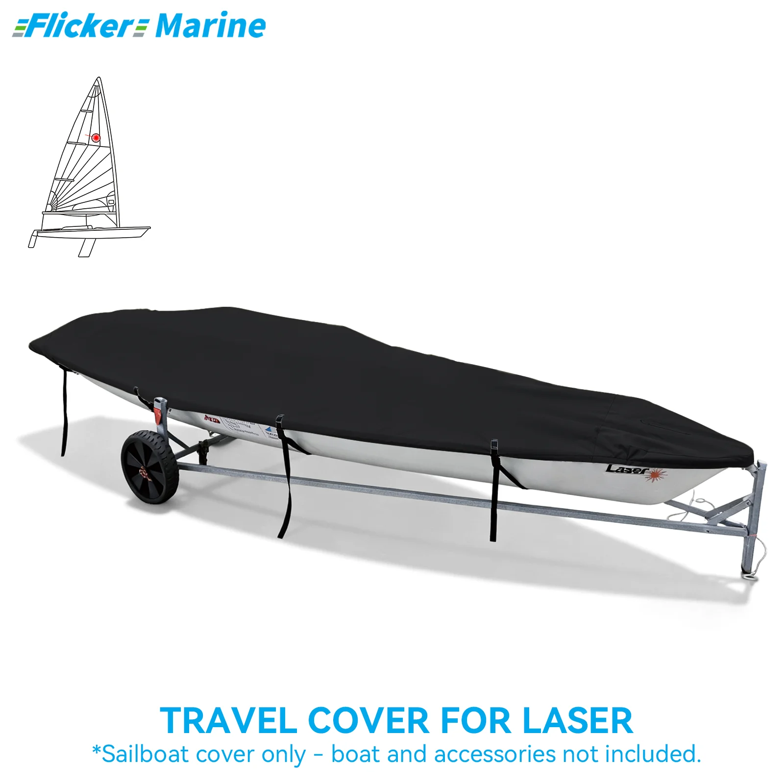 Waterproof Boat Cover Compatible with Laser-Style Dinghy 420cm x 137cm | UV Protection Polyester Sailboat Cover | Black
Waterproof Boat Cover Compatible with Laser-Style Dinghy 420cm x 137cm | UV Protection Polyester Sailboat Cover | Black