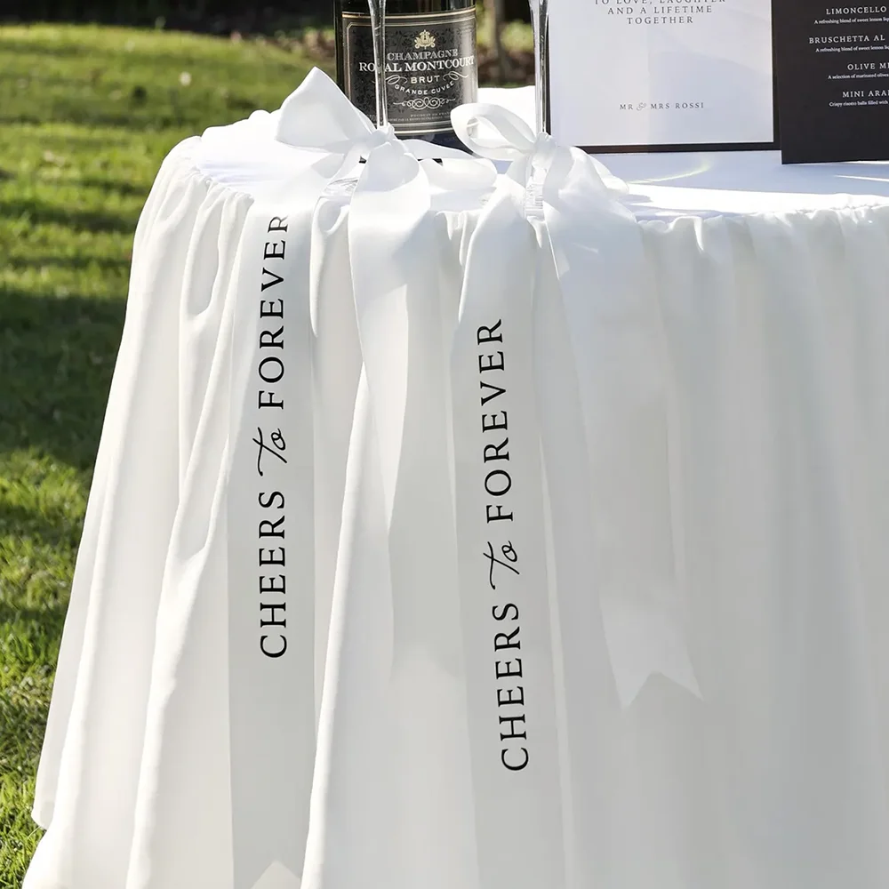 2Pcs Cheers To Forever Wedding Ribbon Wedding Chair Decor Satin Ribbon Champagne Bottle Tie Bride & Groom Tag Reception Ribbons
2Pcs Cheers To Forever Wedding Ribbon Wedding Chair Decor Satin Ribbon Champagne Bottle Tie Bride & Groom Tag Reception Ribbons